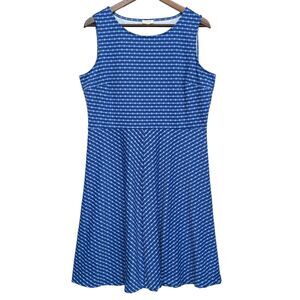 Talbots Sundress‎ Women Size M Blue Print Stretch Rayon Sleeveless
